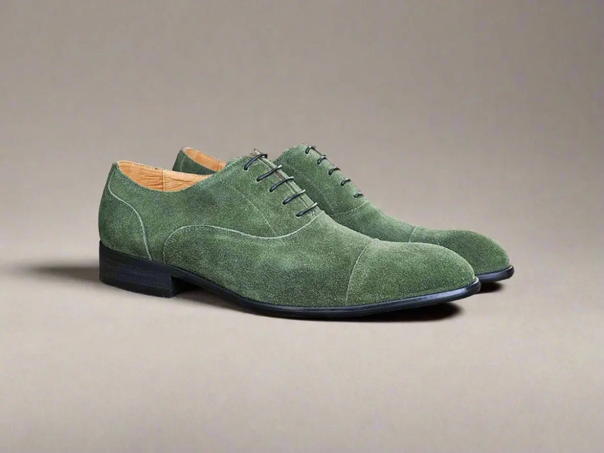 Cap Toe Suede Lace-up Shoe Carrucci