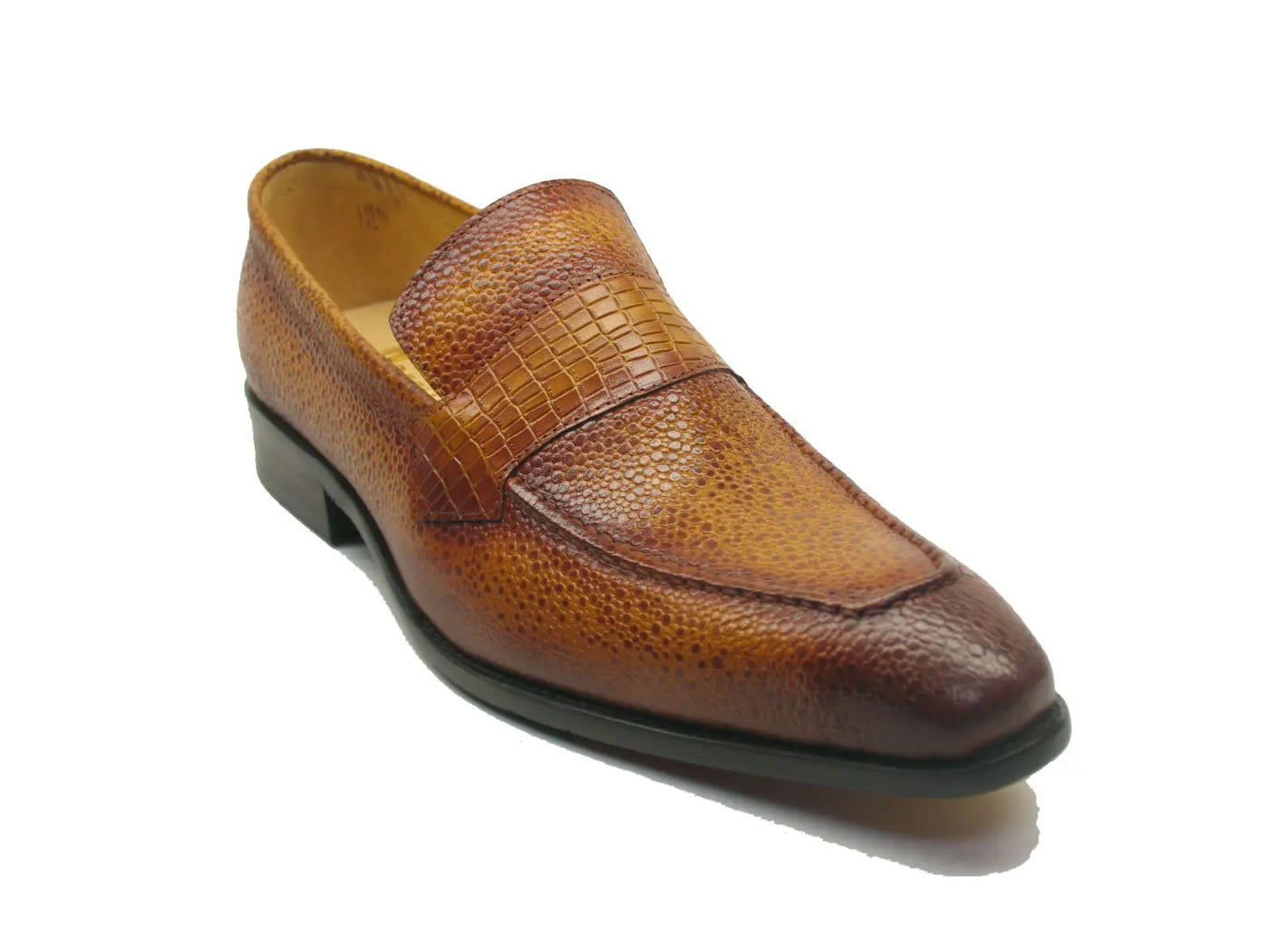 Men's Slip On Leather Tassel Stylish Dress Loafer by Carrucci - Cognac main image 1