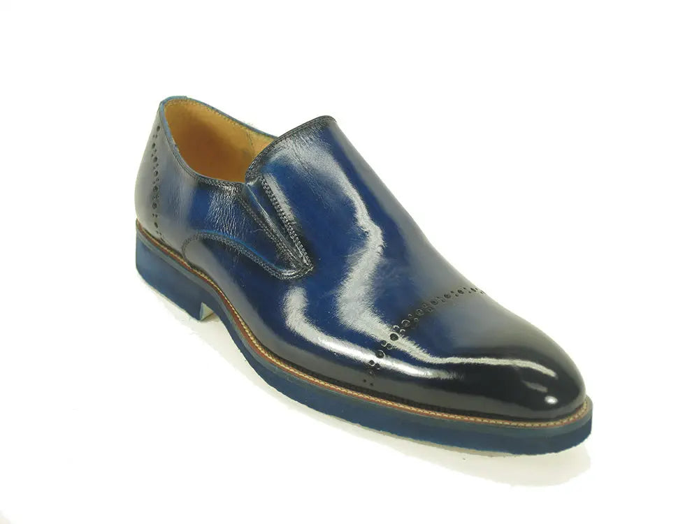 Chic Patina Finish Calfskin Slip-on Carrucci