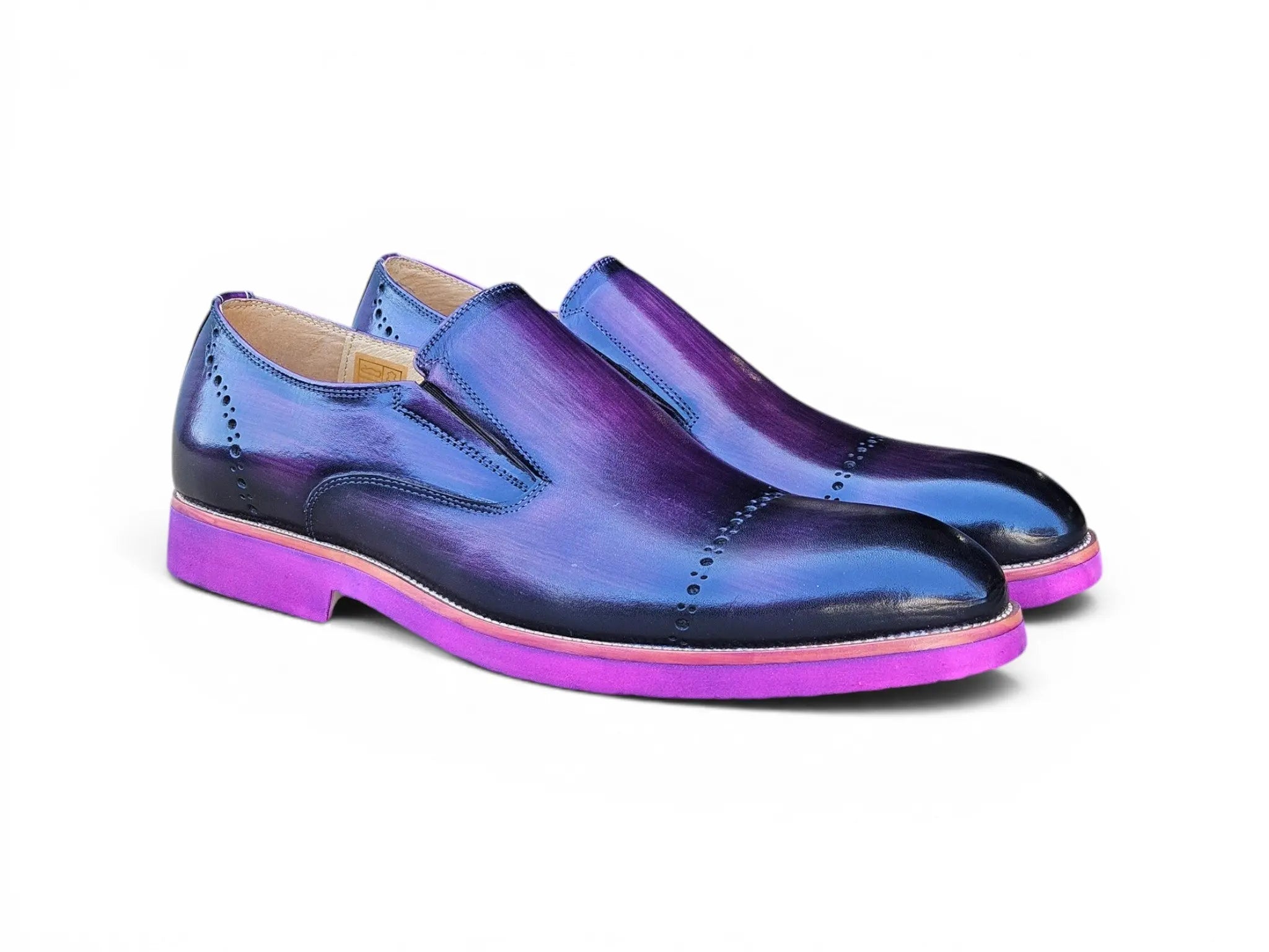Chic Patina Finish Calfskin Slip-on Carrucci