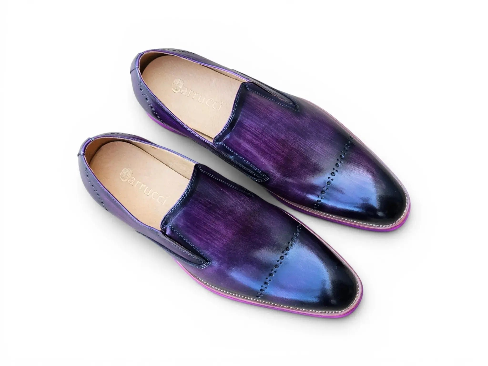 Chic Patina Finish Calfskin Slip-on Carrucci