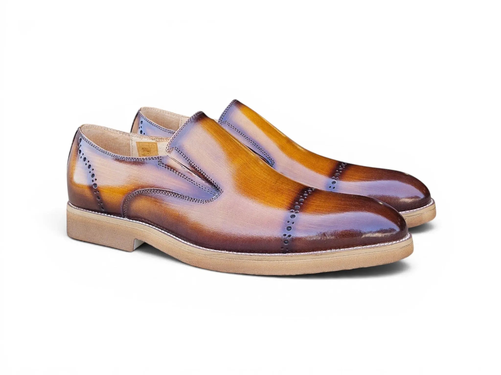 Chic Patina Finish Calfskin Slip-on Carrucci