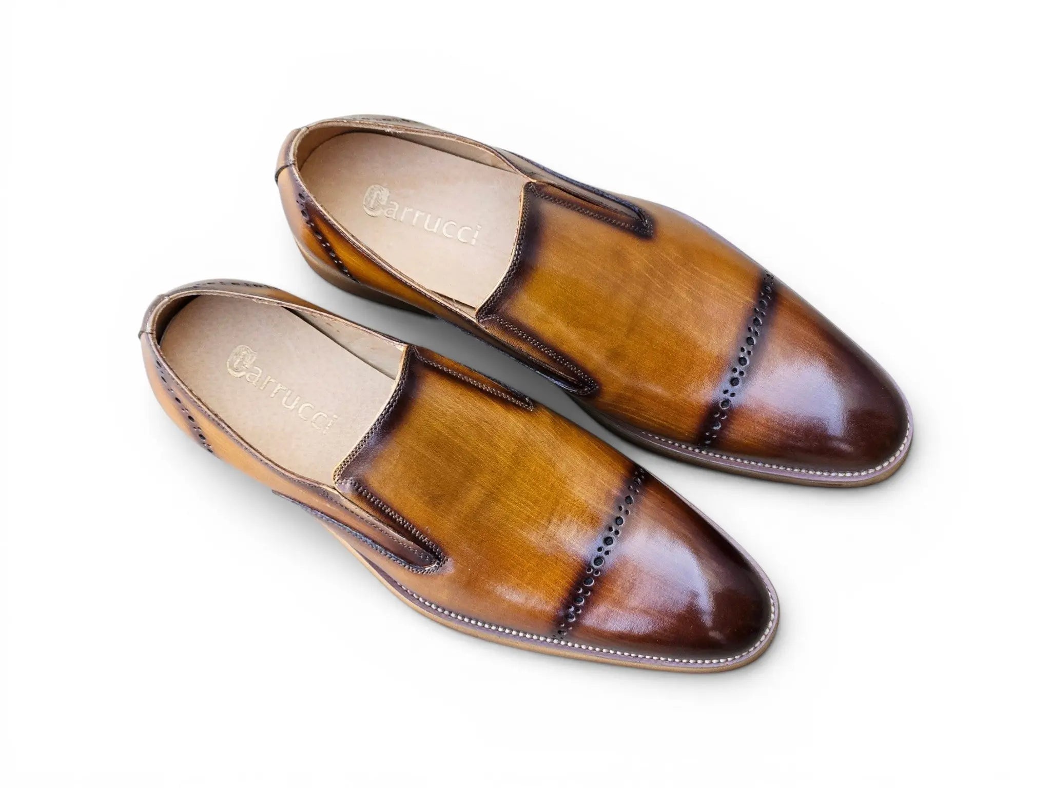 Chic Patina Finish Calfskin Slip-on Carrucci