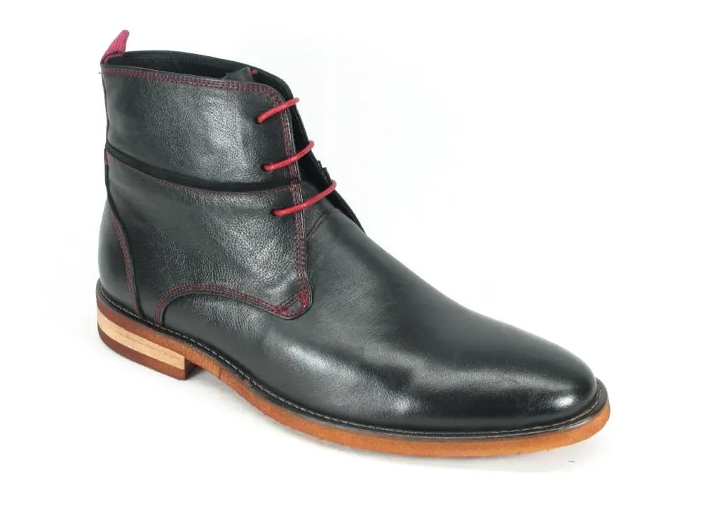 Contrast Stitching Leather Boot Carrucci