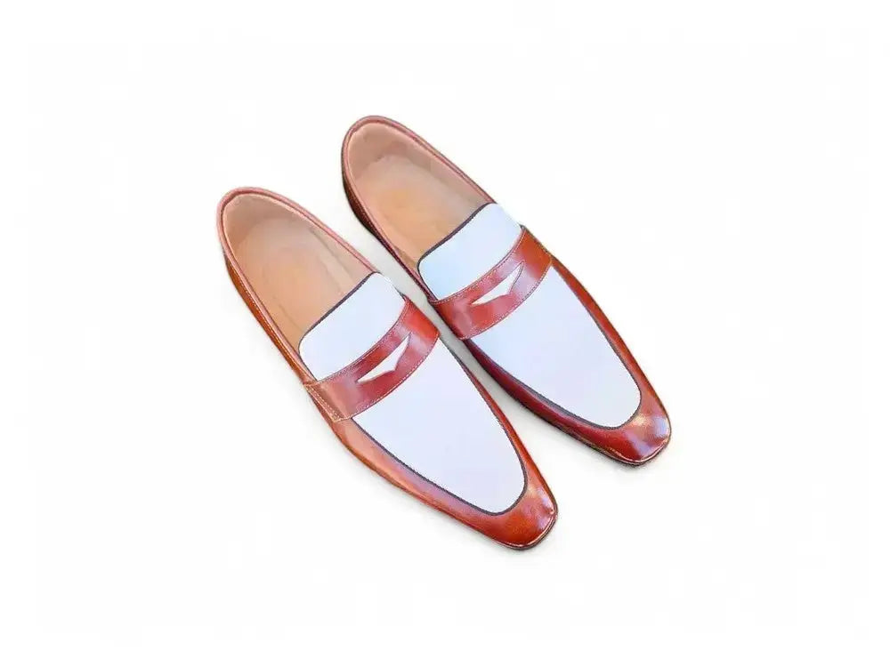 Contrast Two Tone Penny Loafer - Carrucci Shoes