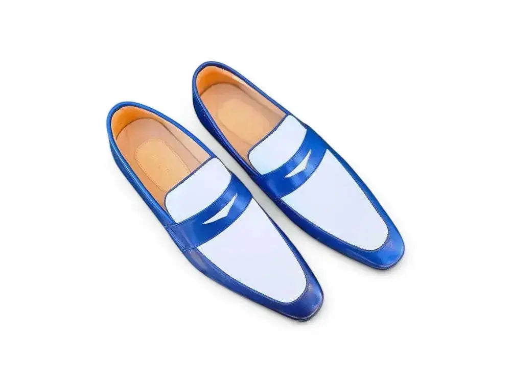 Contrast Two Tone Penny Loafer - Carrucci Shoes