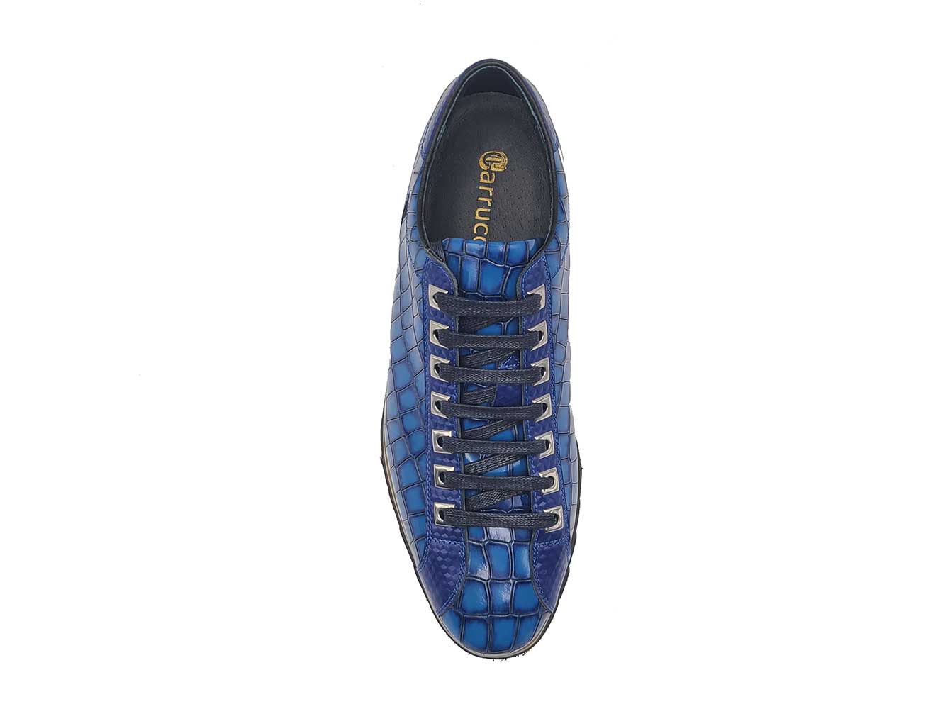 Crocodile-Embossed Leather Sneaker Carrucci