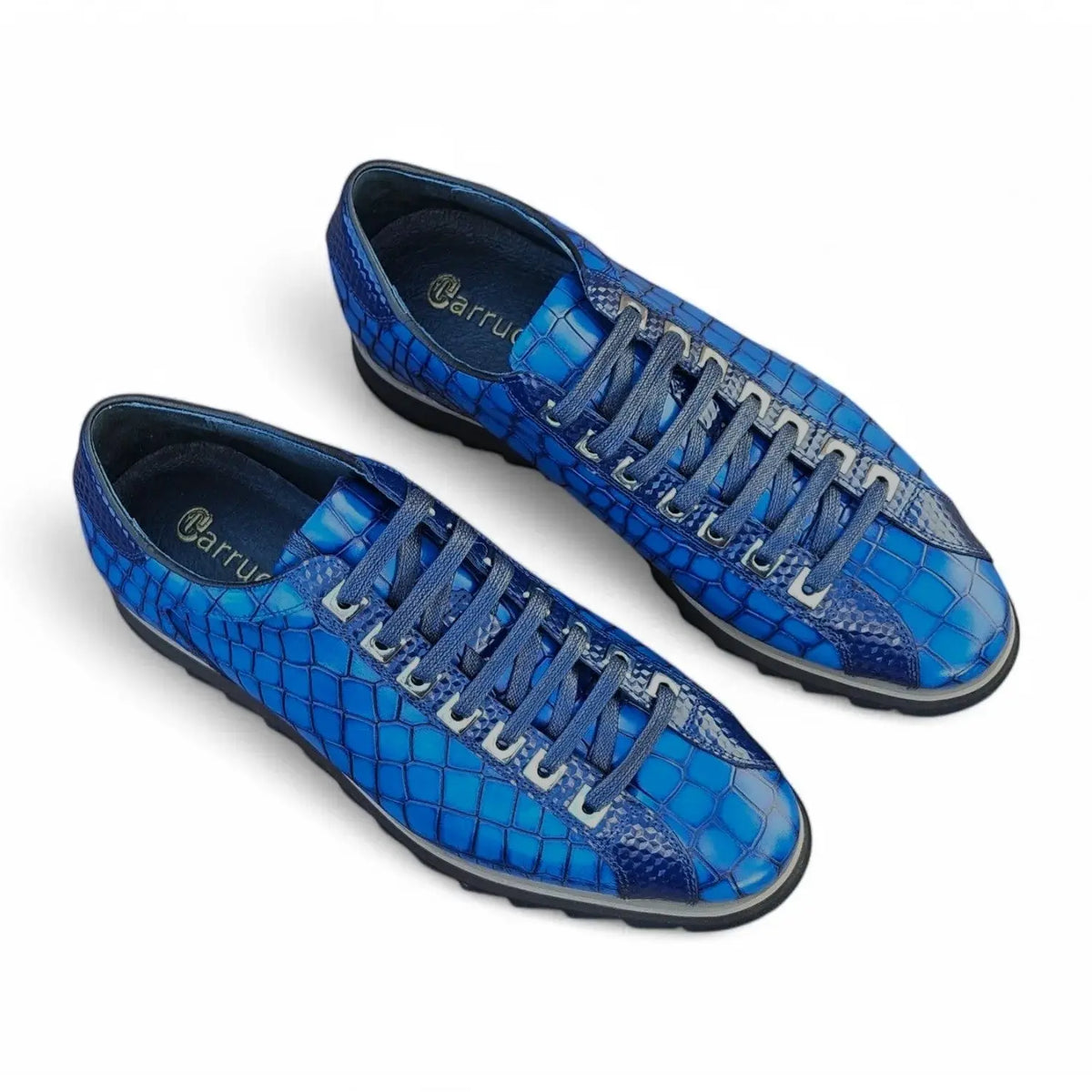Buy Crocodile Embossed Leather Sneaker | Luxury Footwear display picture 1