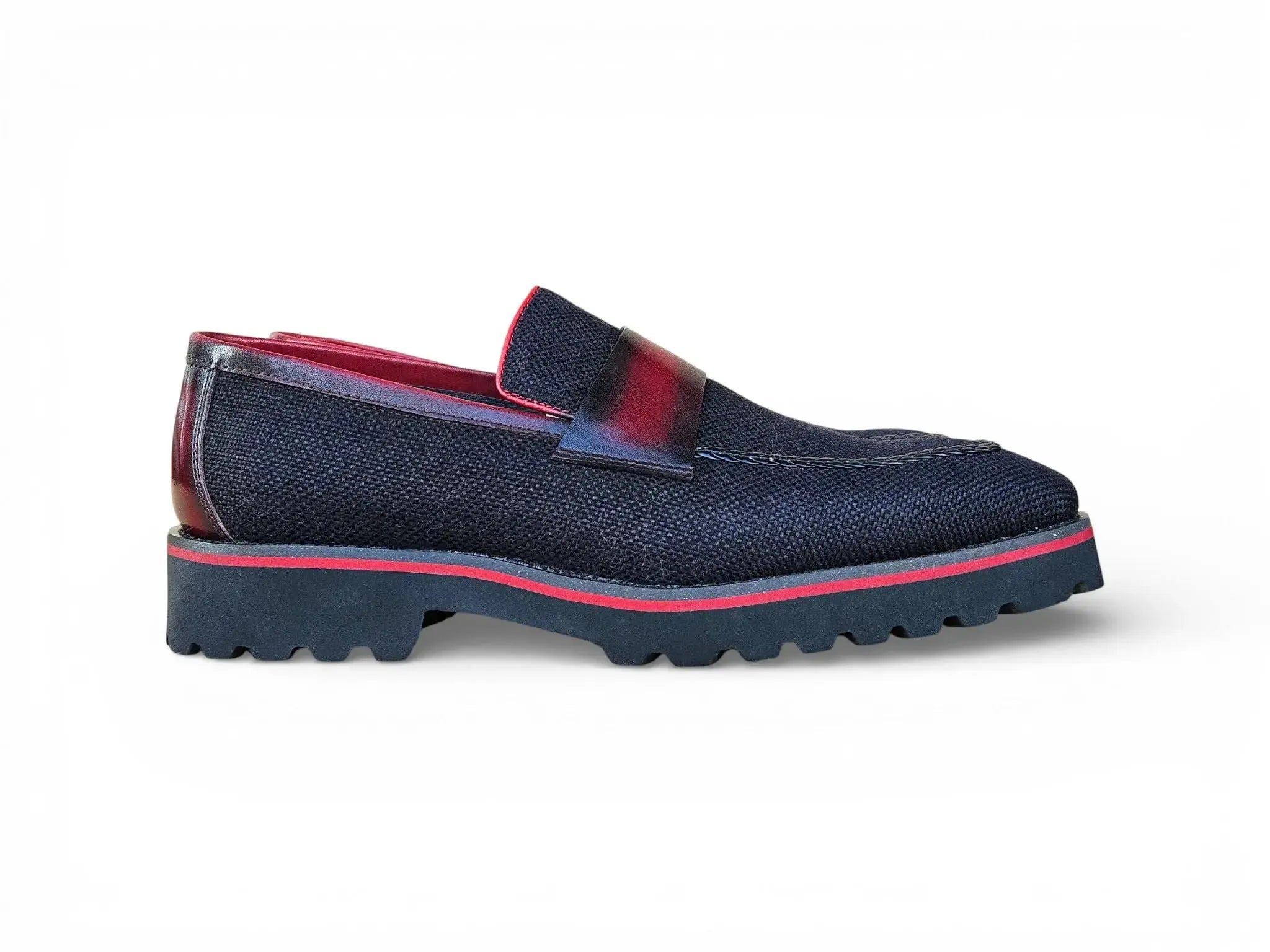 Denim Penny Loafer in Lug Sole Carrucci
