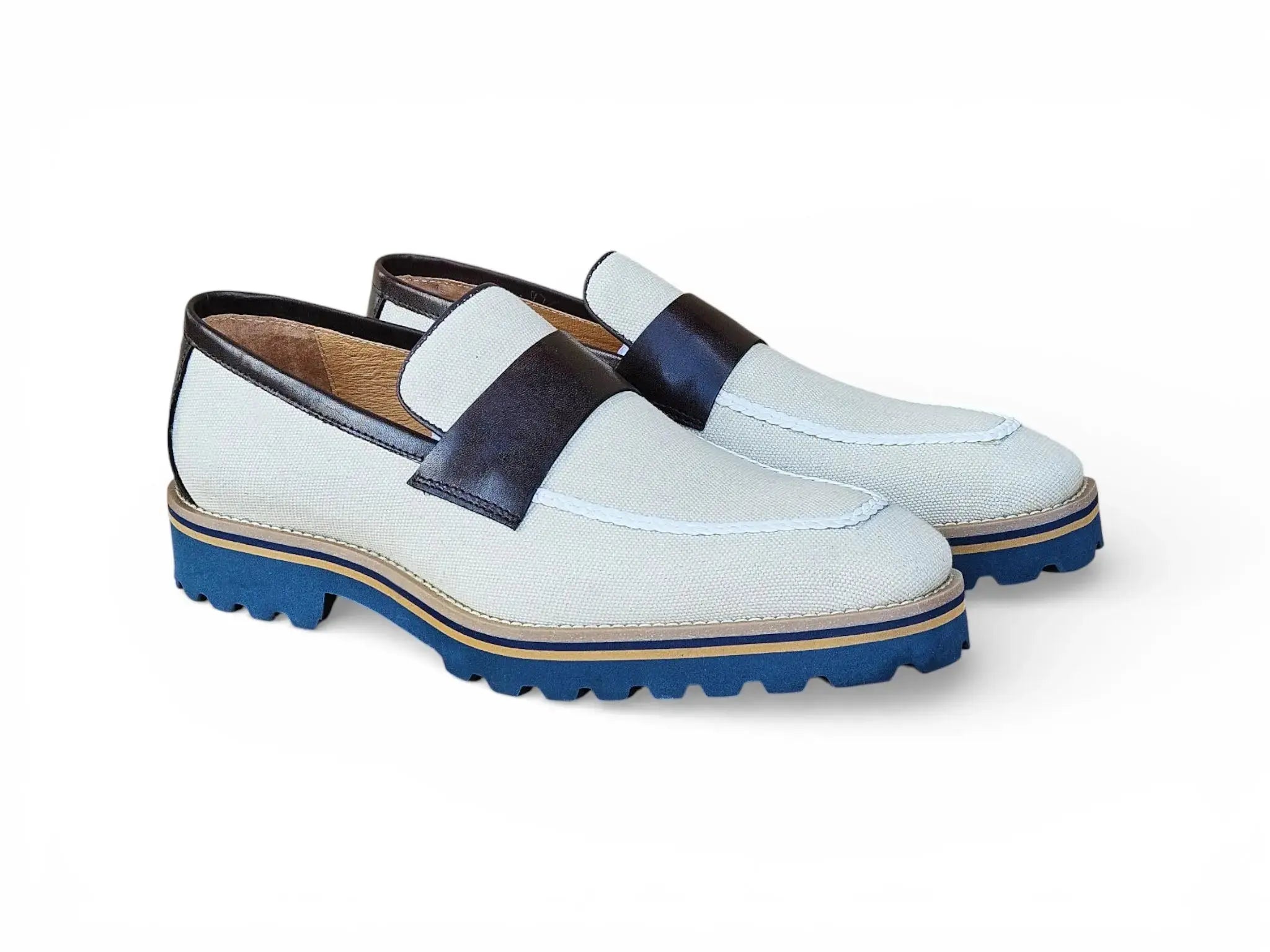 Denim Penny Loafer in Lug Sole Carrucci