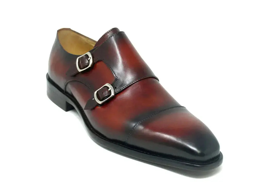 Double Monk Straps Leather Loafer Carrucci