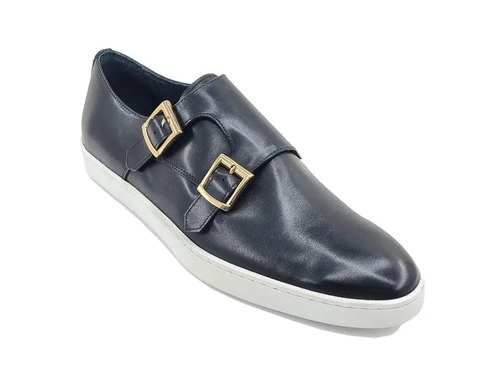 Double Monk Strap Leather Sneaker Carrucci