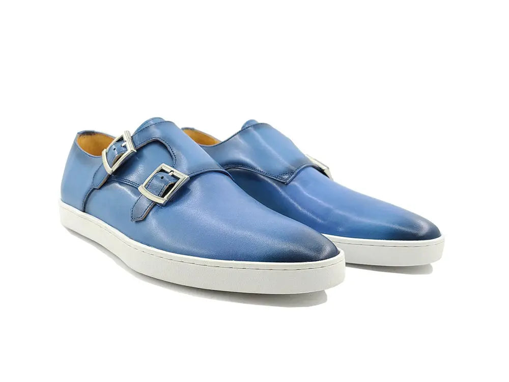 Double Monk Strap Leather Sneaker Carrucci