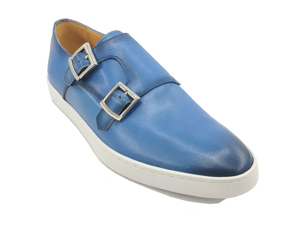 Double Monk Strap Leather Sneaker Carrucci