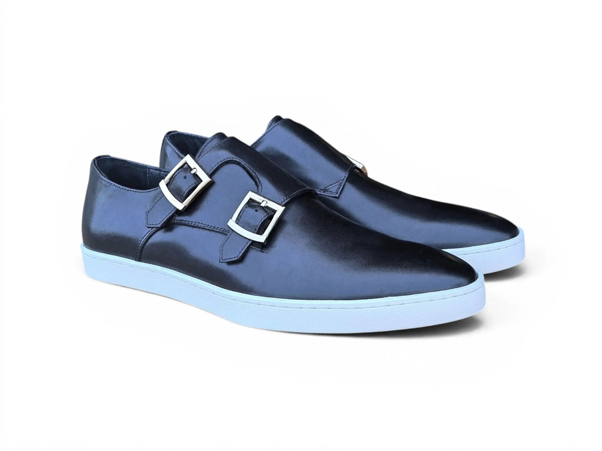 Double Monk Strap Leather Sneaker Carrucci