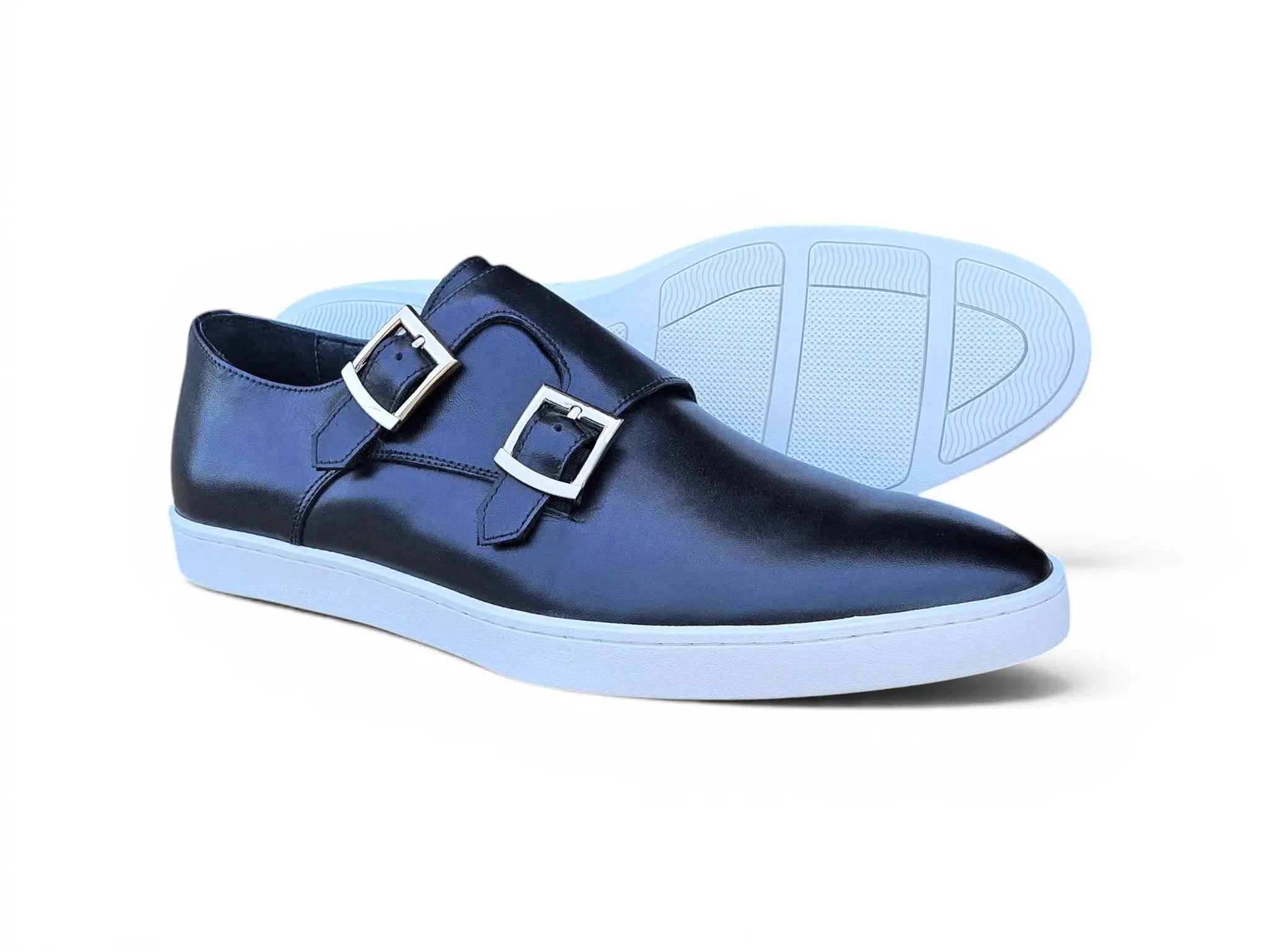 Double Monk Strap Leather Sneaker Carrucci