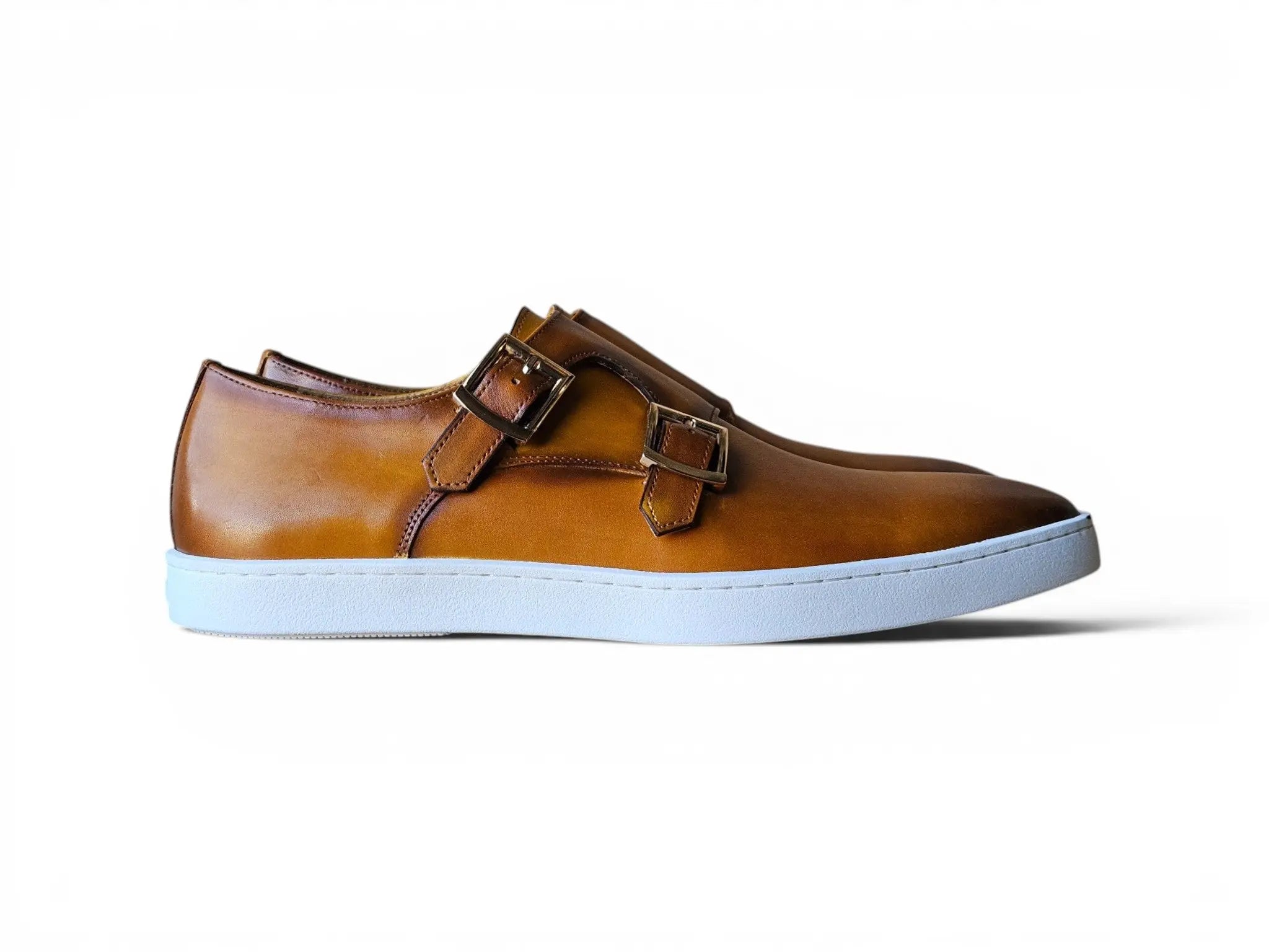 Double Monk Strap Leather Sneaker Carrucci