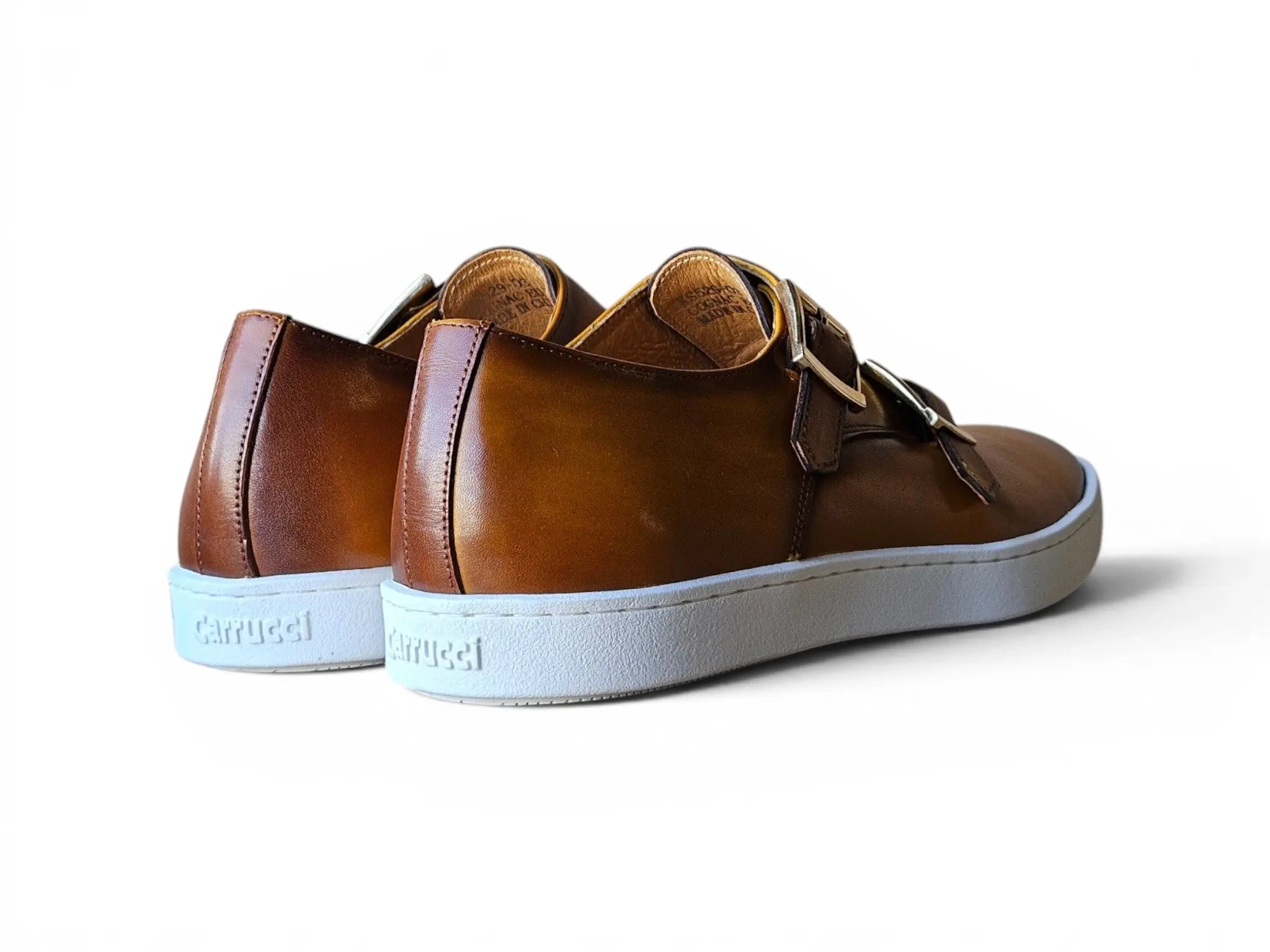 Double Monk Strap Leather Sneaker - Carrucci Shoes White / 9.5