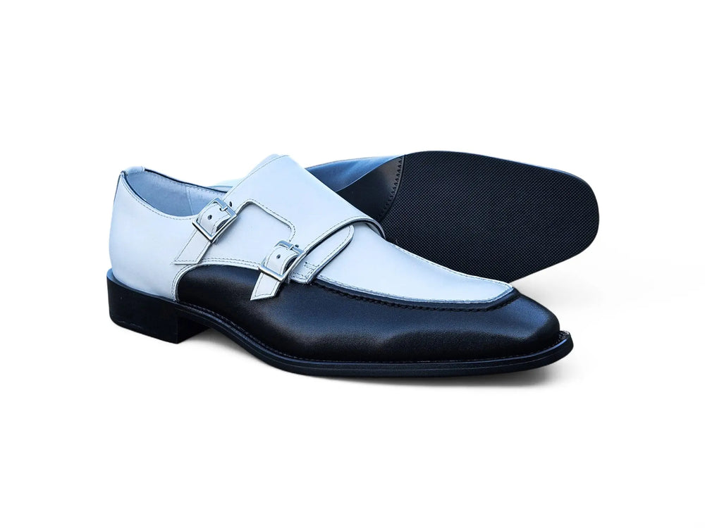 Garrucci men Black / White Two Tone Men Loafer dress shoes Us 9 1/2 Contrast Two Tone Penny Loafer - Carrucci Shoes main image 2