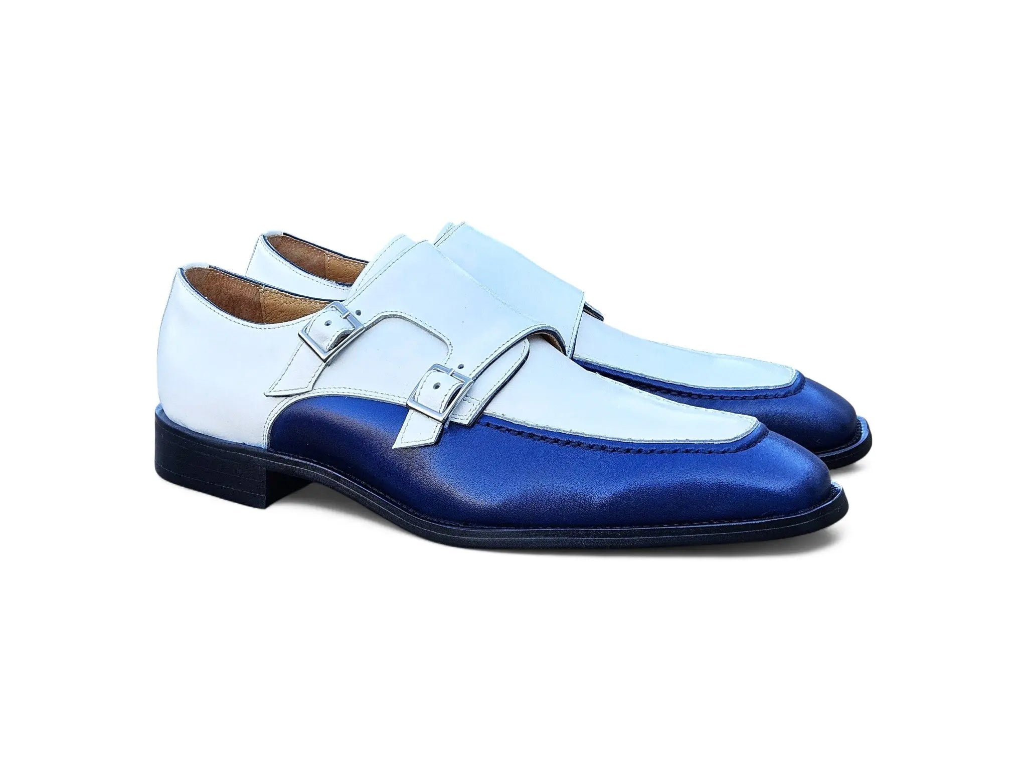 Double Monk Strap Two Tone Loafer Carrucci