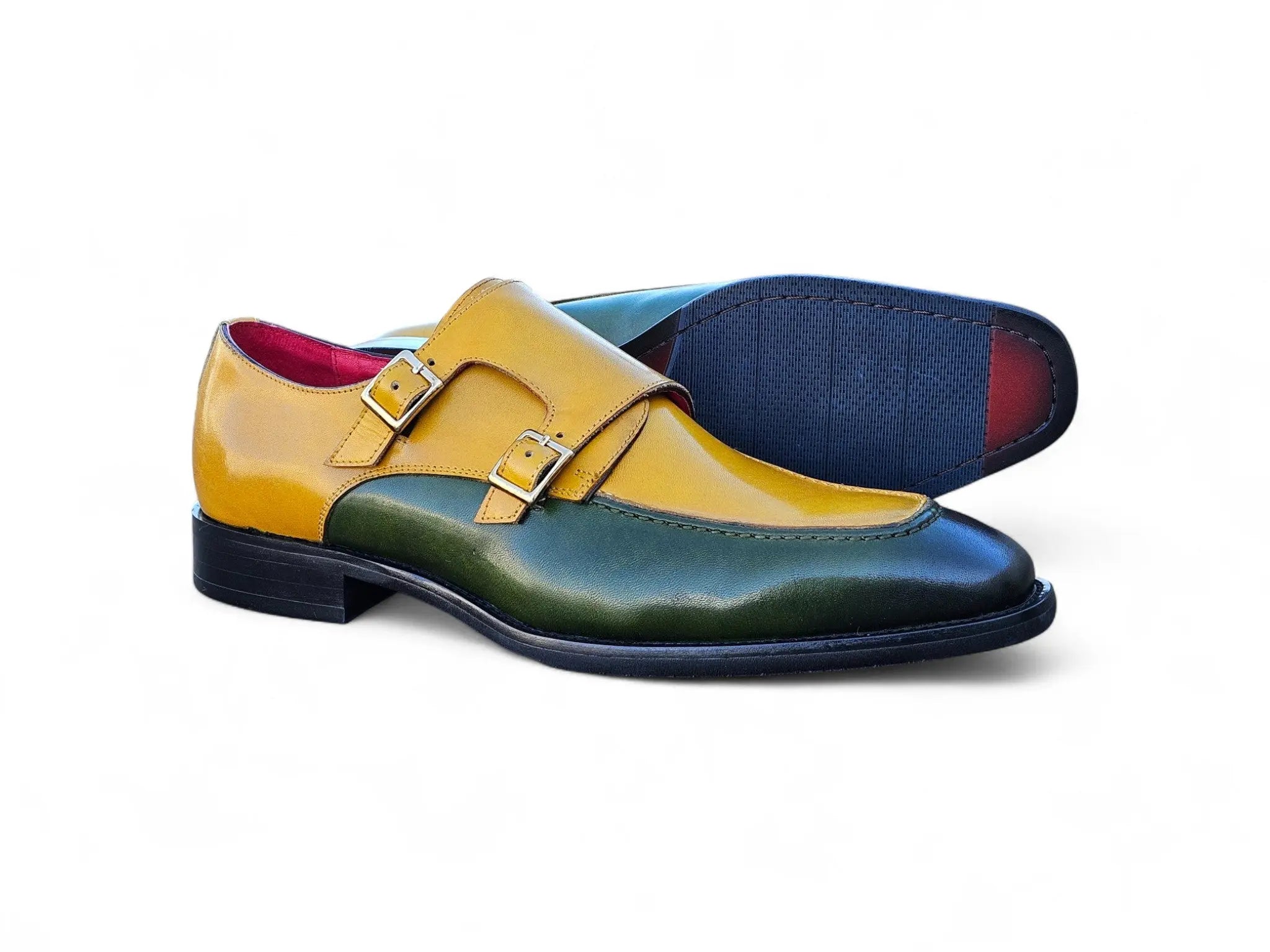 Double Monk Strap Two Tone Loafer Carrucci