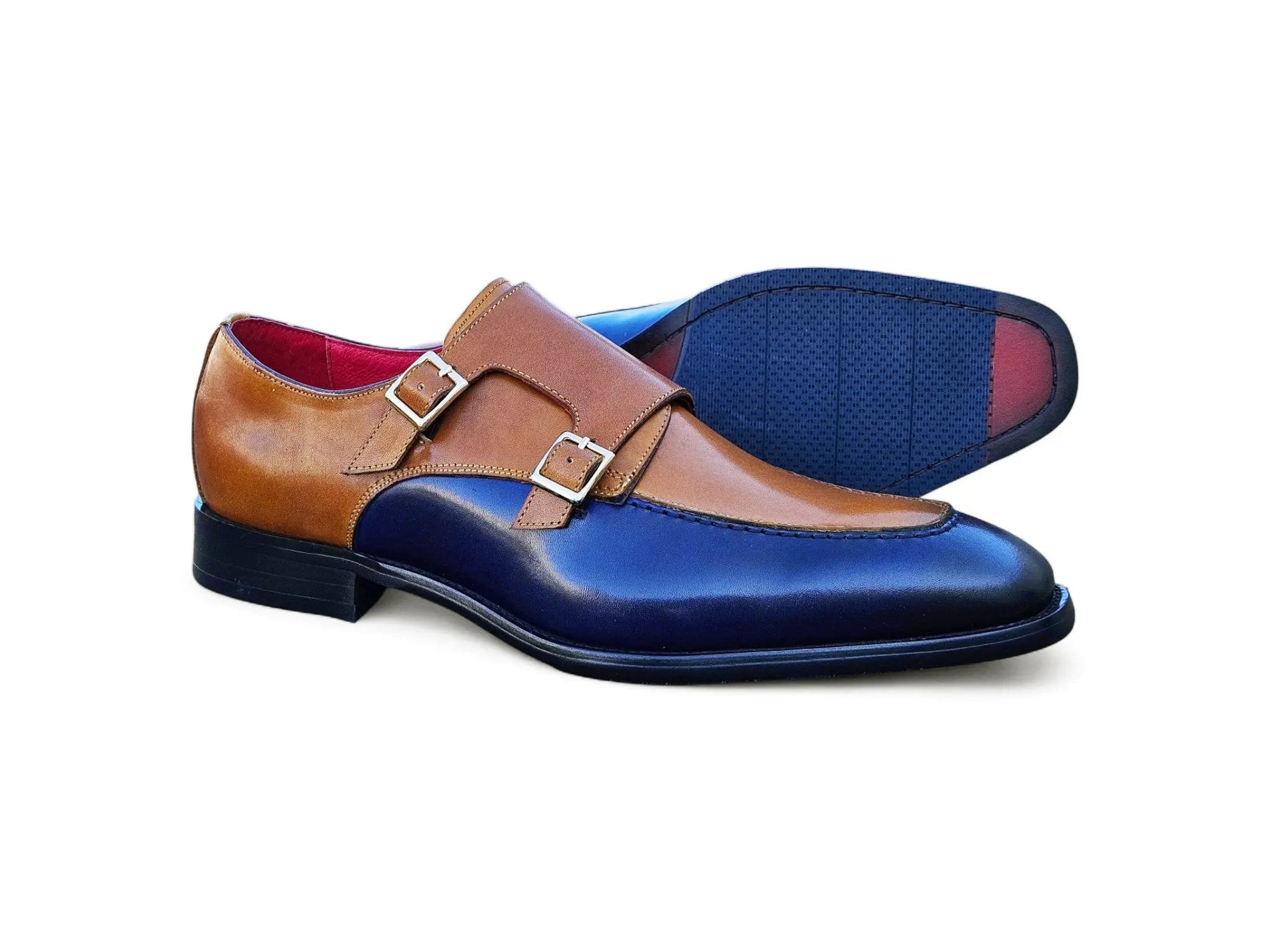 Double Monk Strap Two Tone Loafer Carrucci