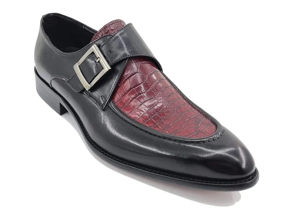 Embossed Moc Single Monkstrap Shoe Carrucci