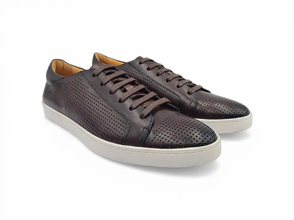 Fashion Lace-up Leather Sneaker Carrucci