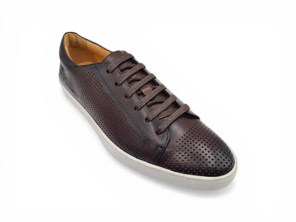 Fashion Lace-up Leather Sneaker Carrucci