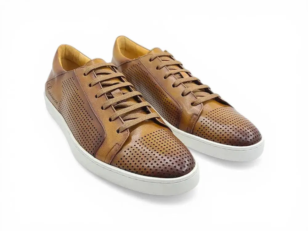 Fashion Lace-up Leather Sneaker Carrucci