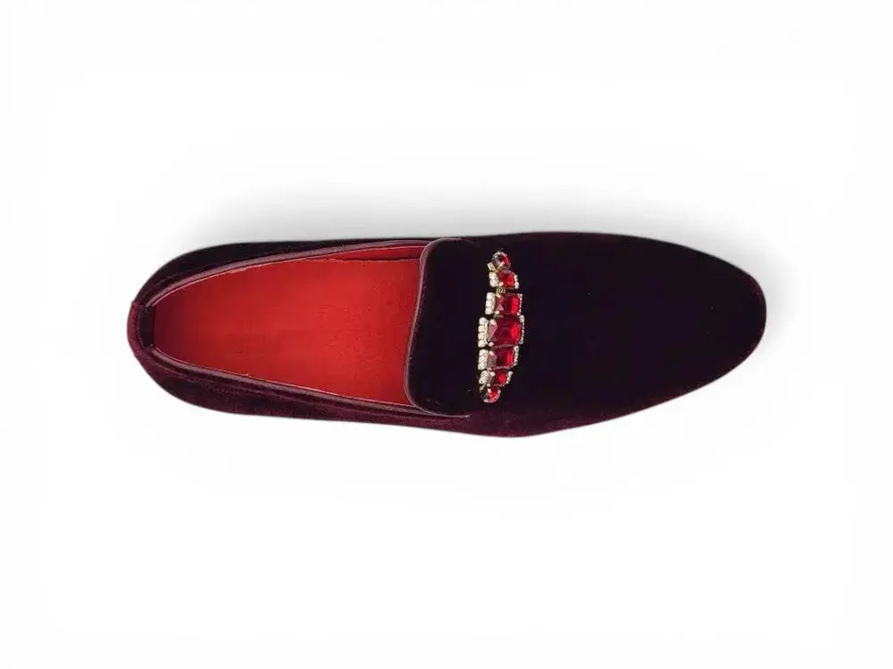 Formal Velvet Loafer with studs Carrucci
