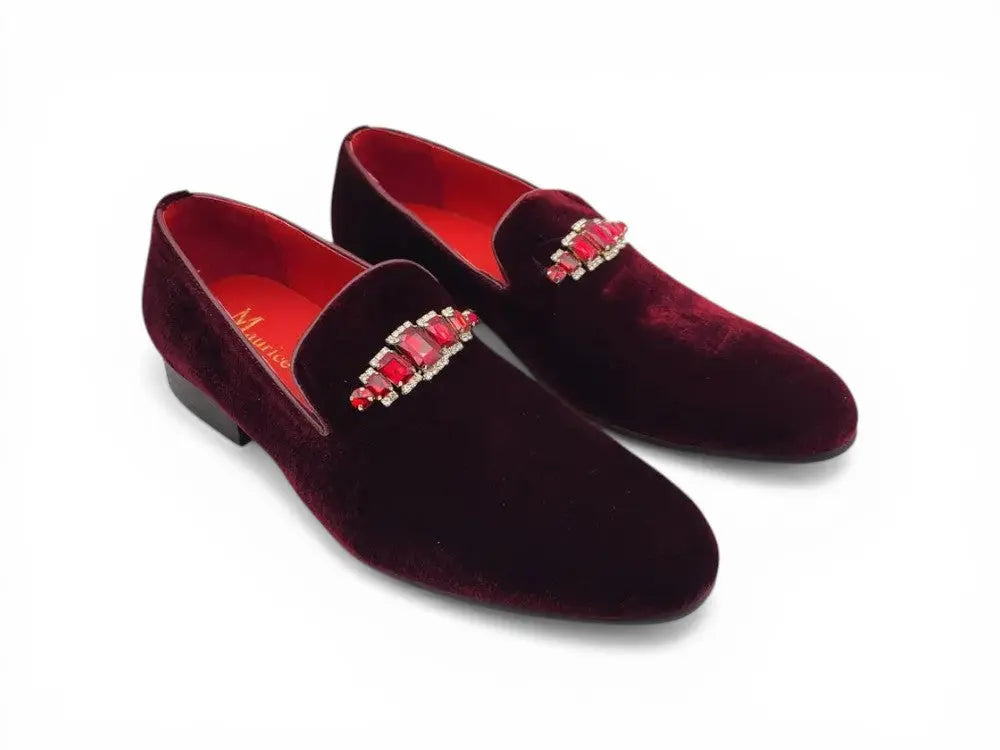 Formal Velvet Loafer with studs Carrucci