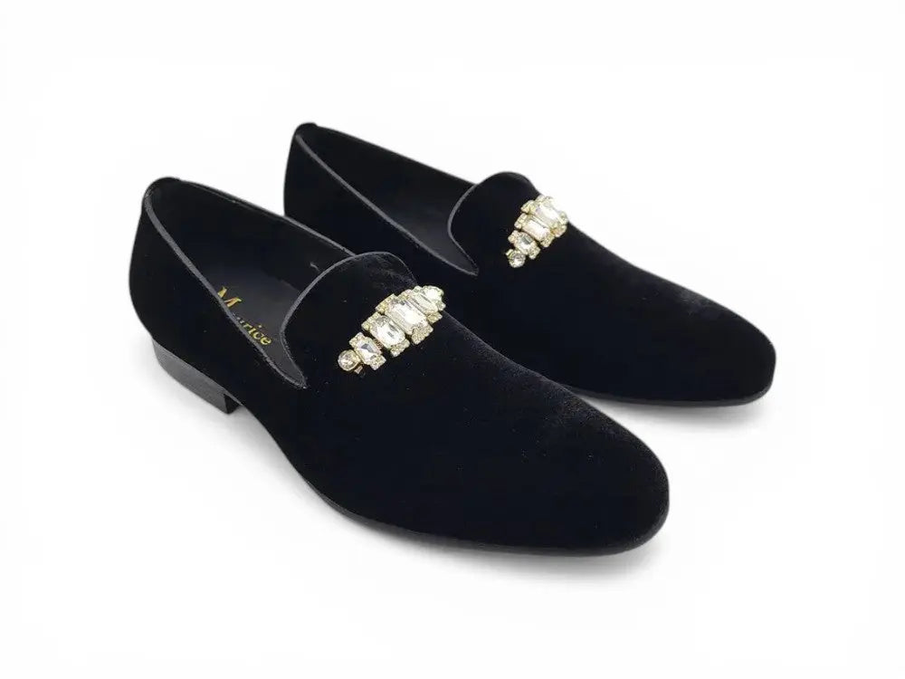 Formal Velvet Loafer with studs Carrucci