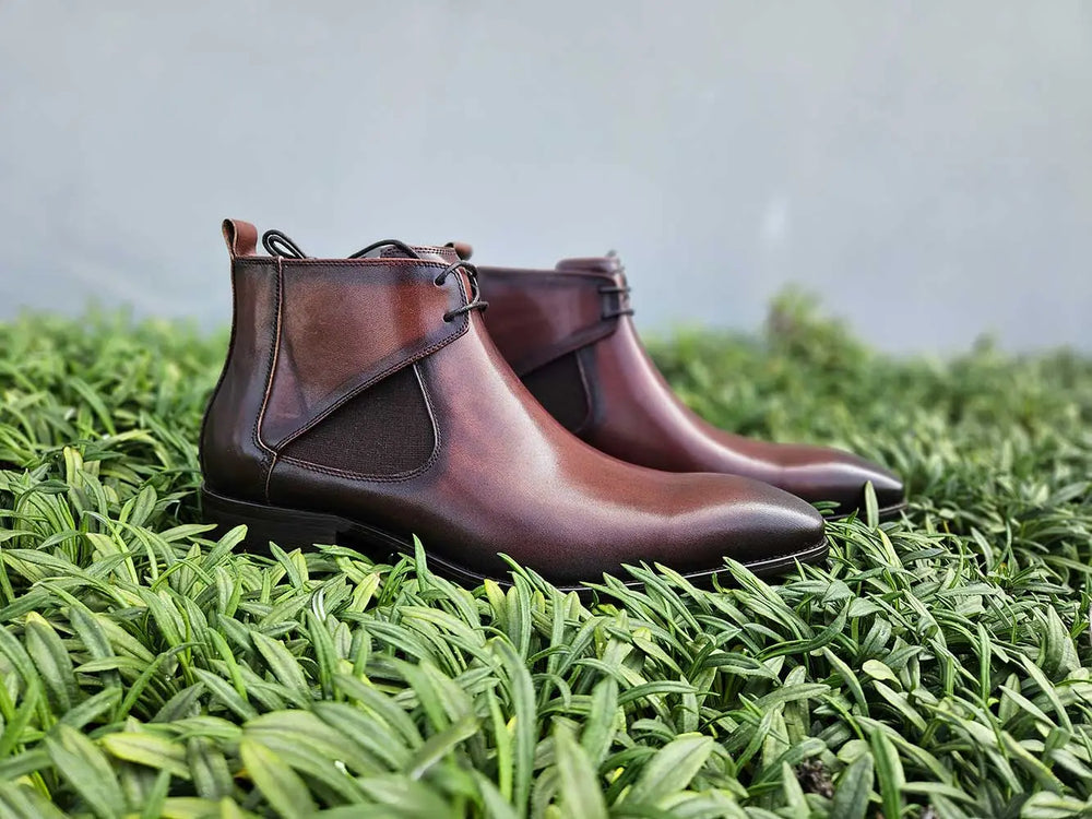 Carrucci Calfskin Lace-up Chukka Boot Chestnut / 9.5