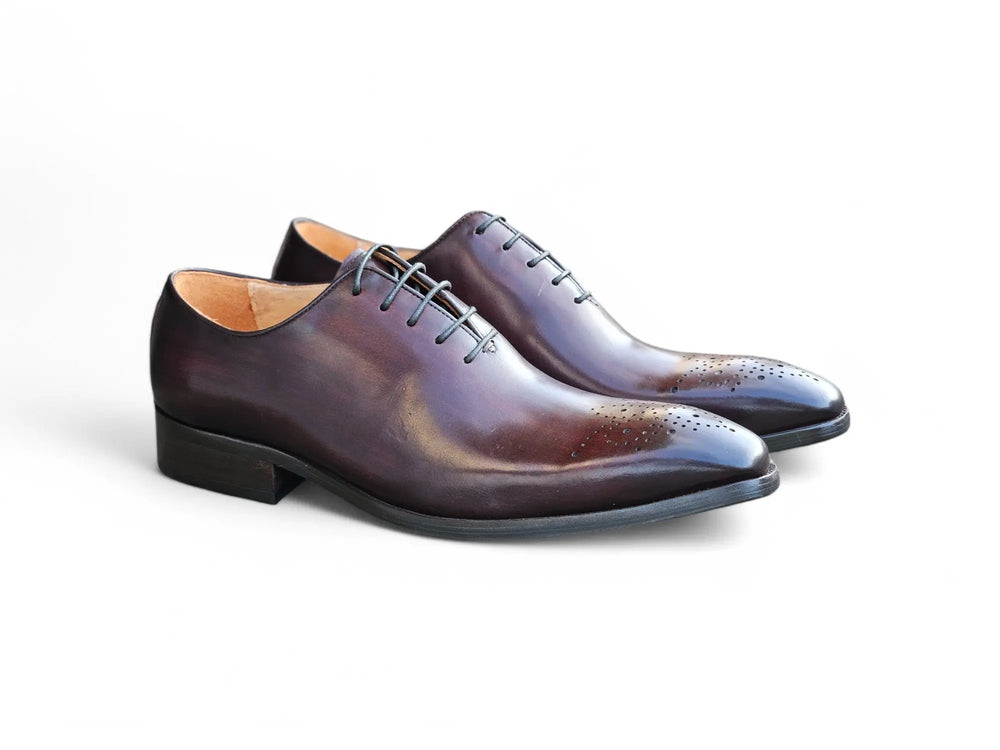 Hand Burnished Wholecut Calf Oxford - Carrucci Shoes Chestnut / 12