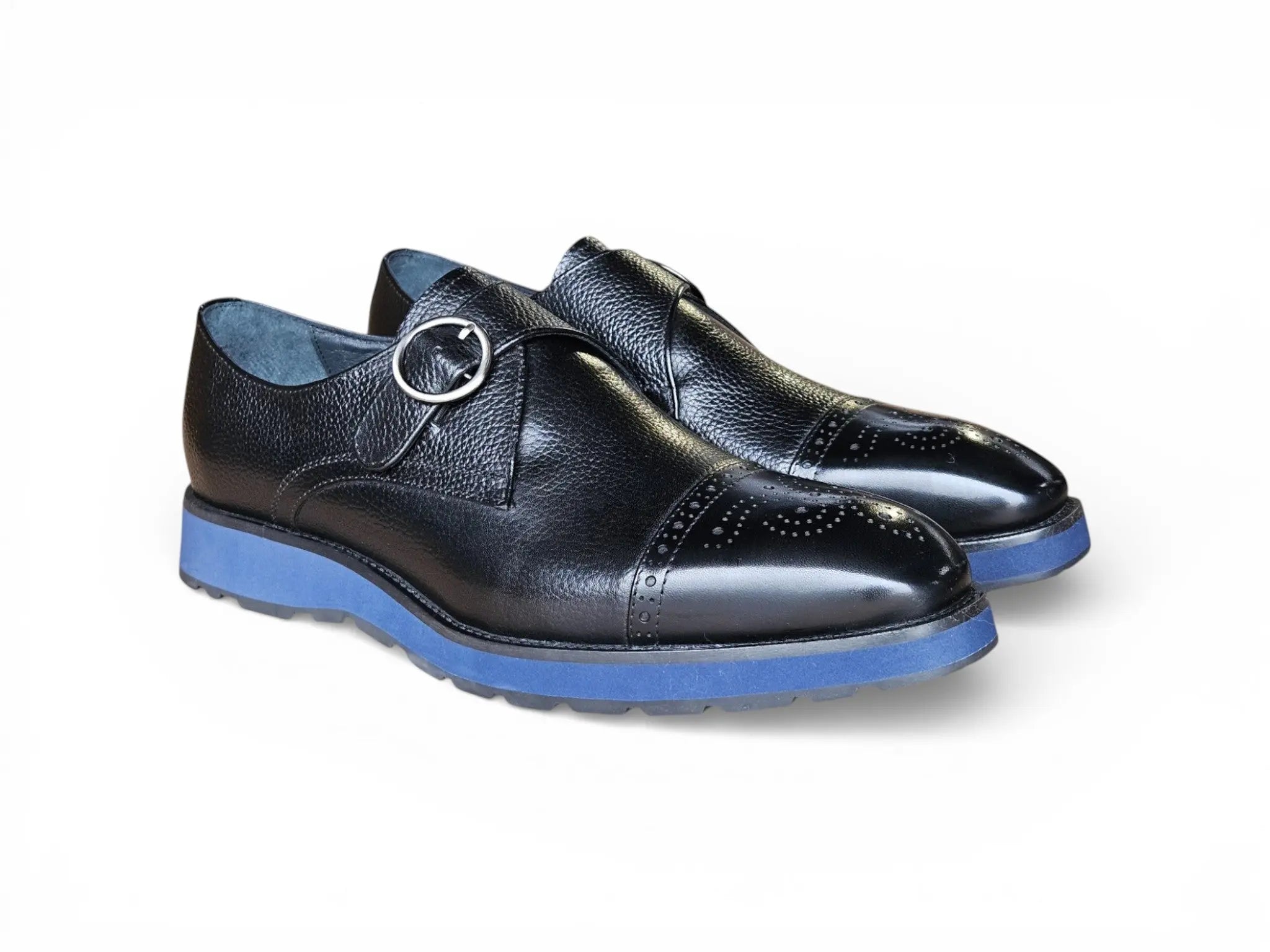 Hybrid Cap Toe Monk Strap Shoes Carrucci