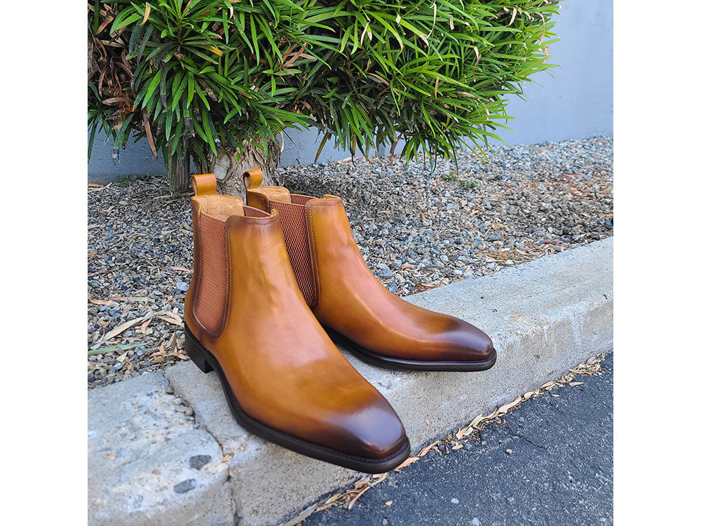 Calfskin Leather Chelsea Boot