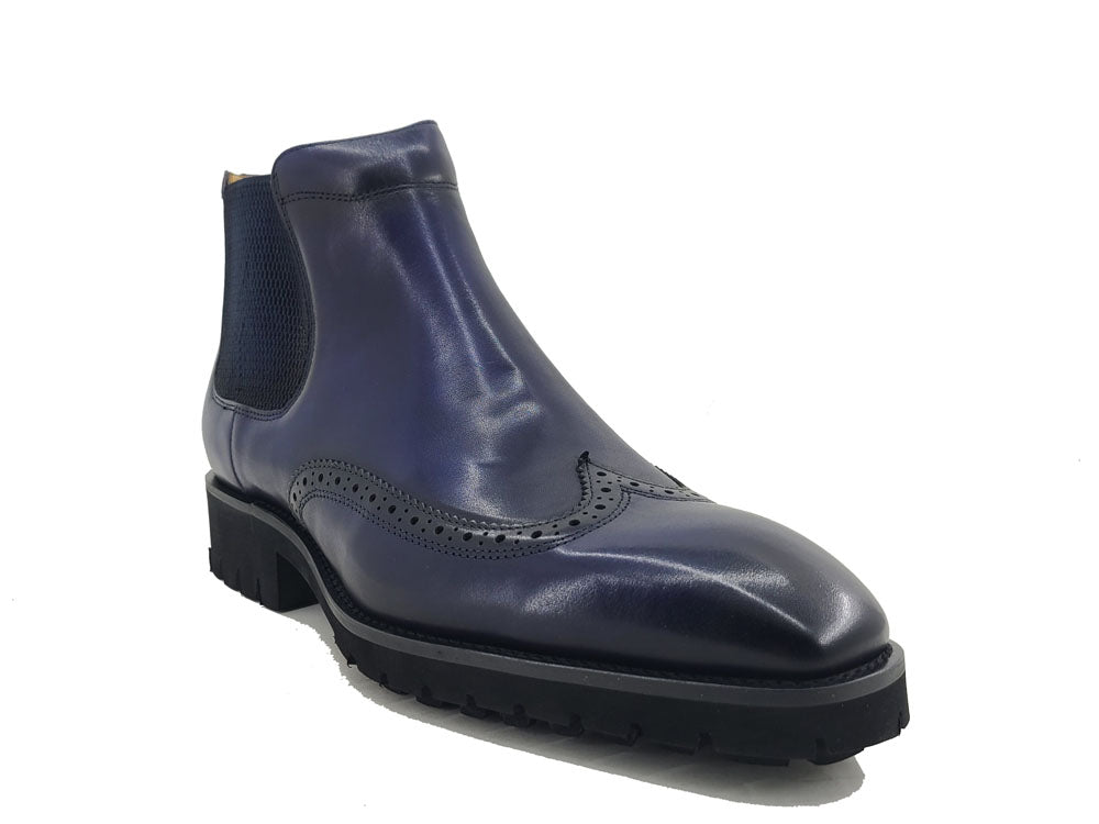 Lug Sole Chelsea Boot with Wingtip Toe