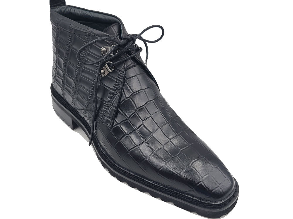Alligator Embossed Leather Chukka Boot