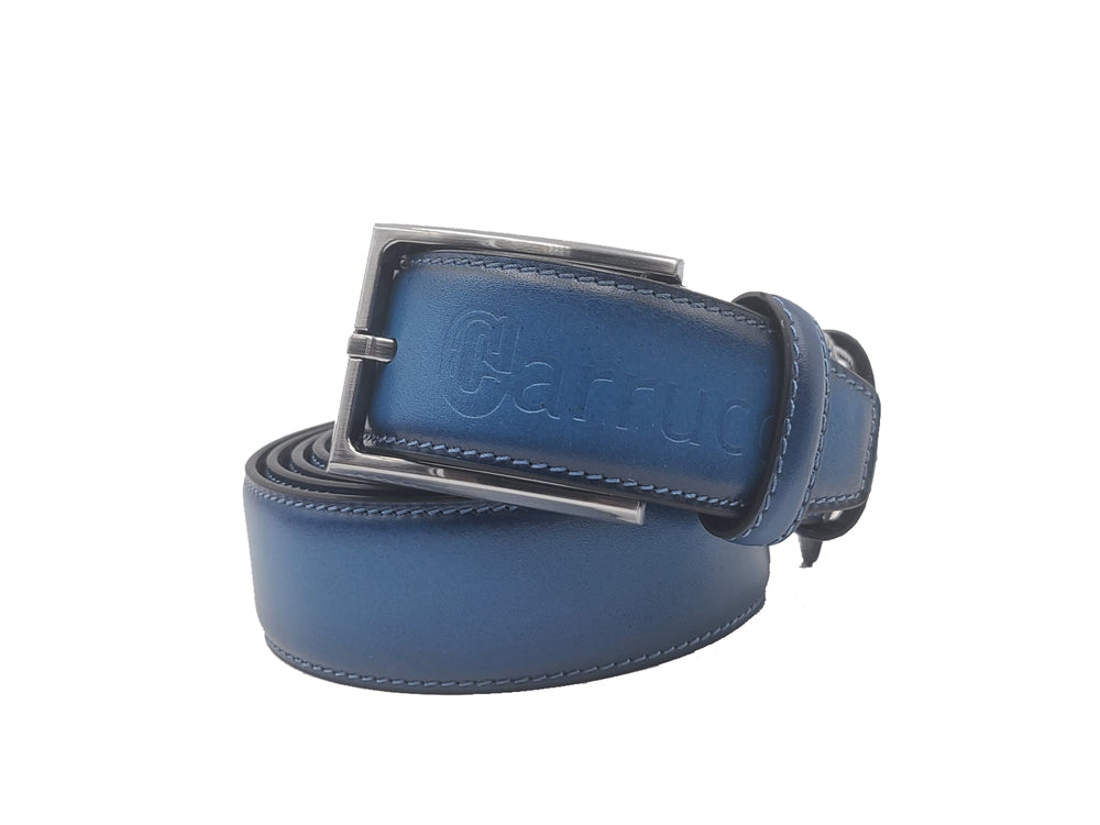 Burnished Calfskin Leather Belt