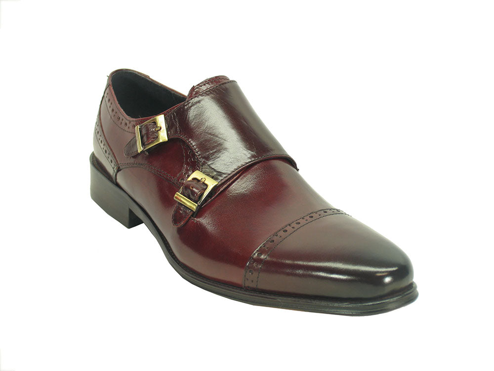 Two Tone Burnished Double Monk Strap Loafer