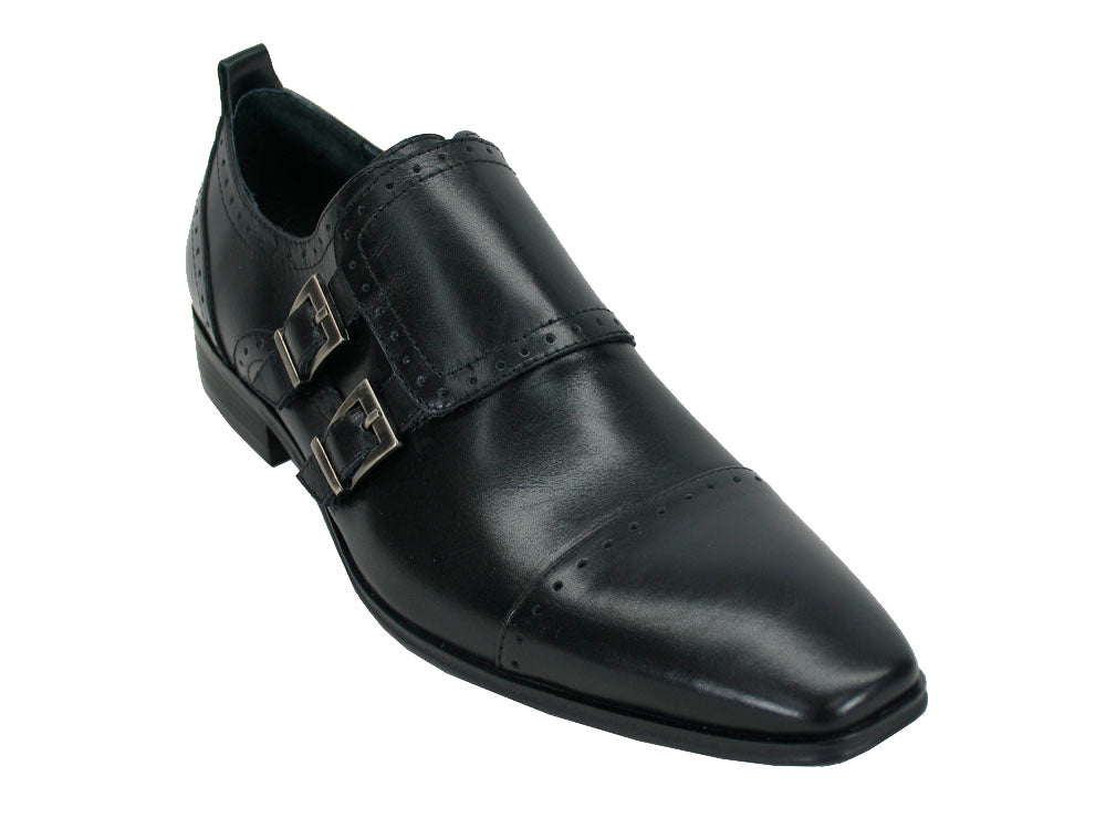 Carrucci Double Buckles Leather Loafer