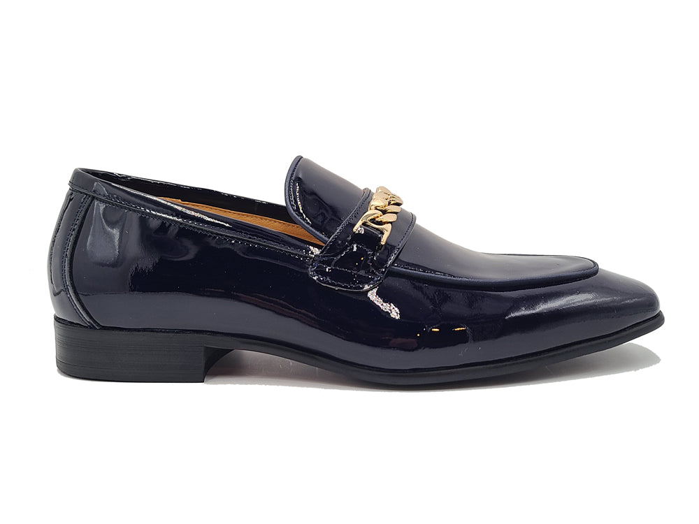 Beveled Squared Toe Soft Patent Leather Loafer
