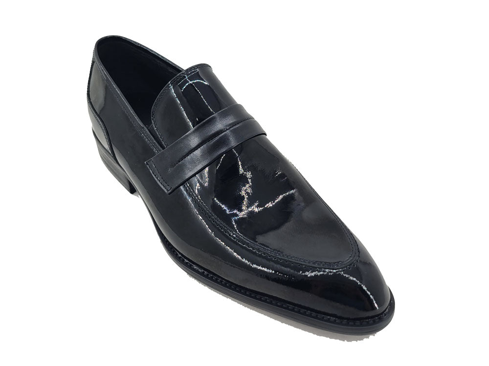 Patent Leather Tuxedo Penny Loafer