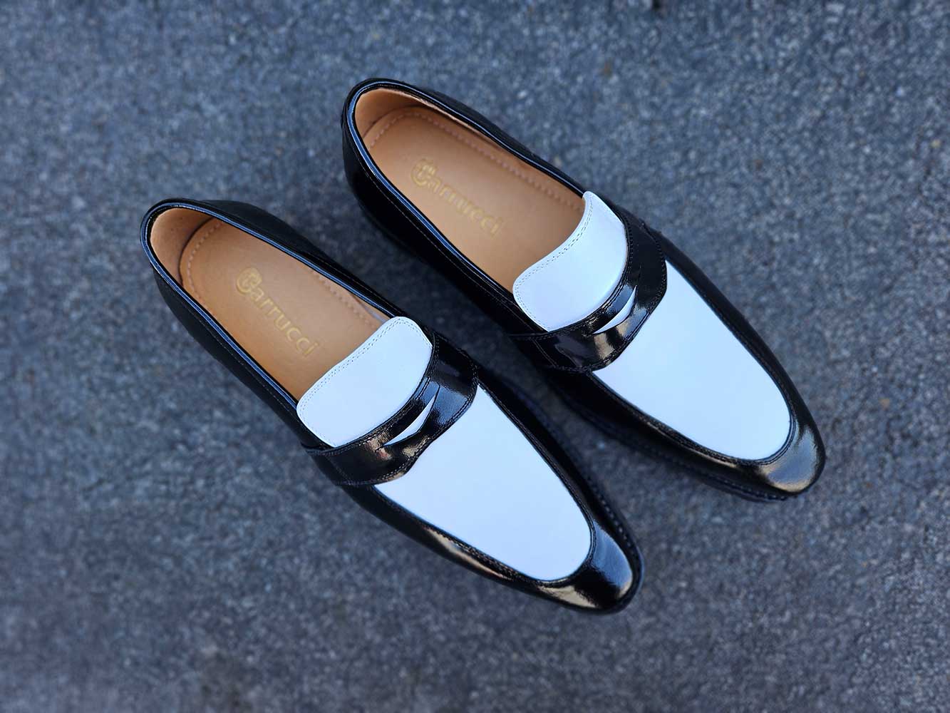 Two Tone Patent Leather Penny Loafer