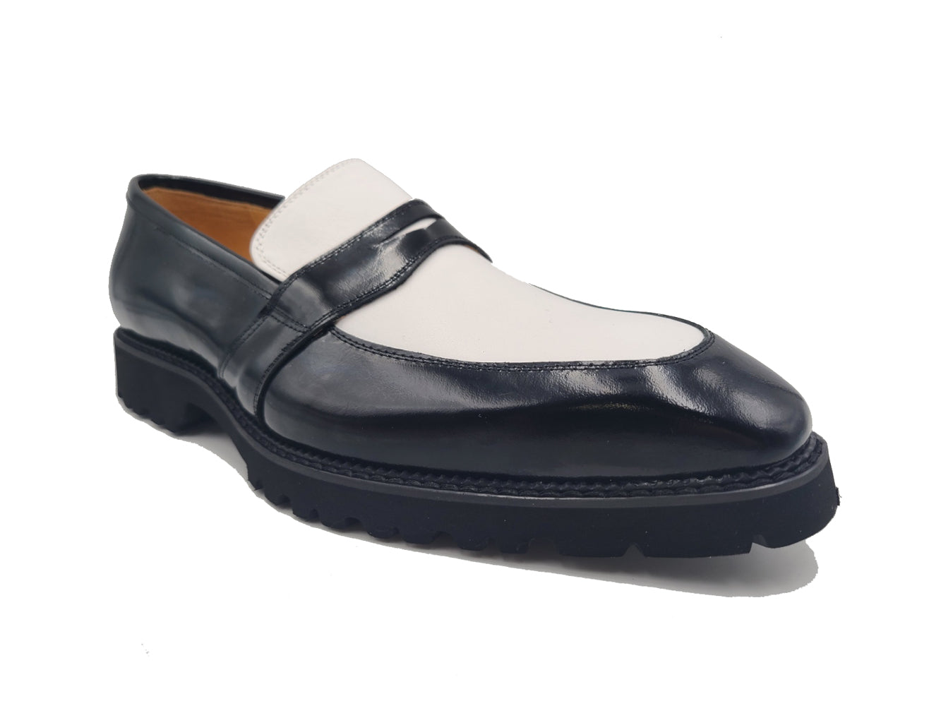 Two Tone Patent Leather Penny Loafer