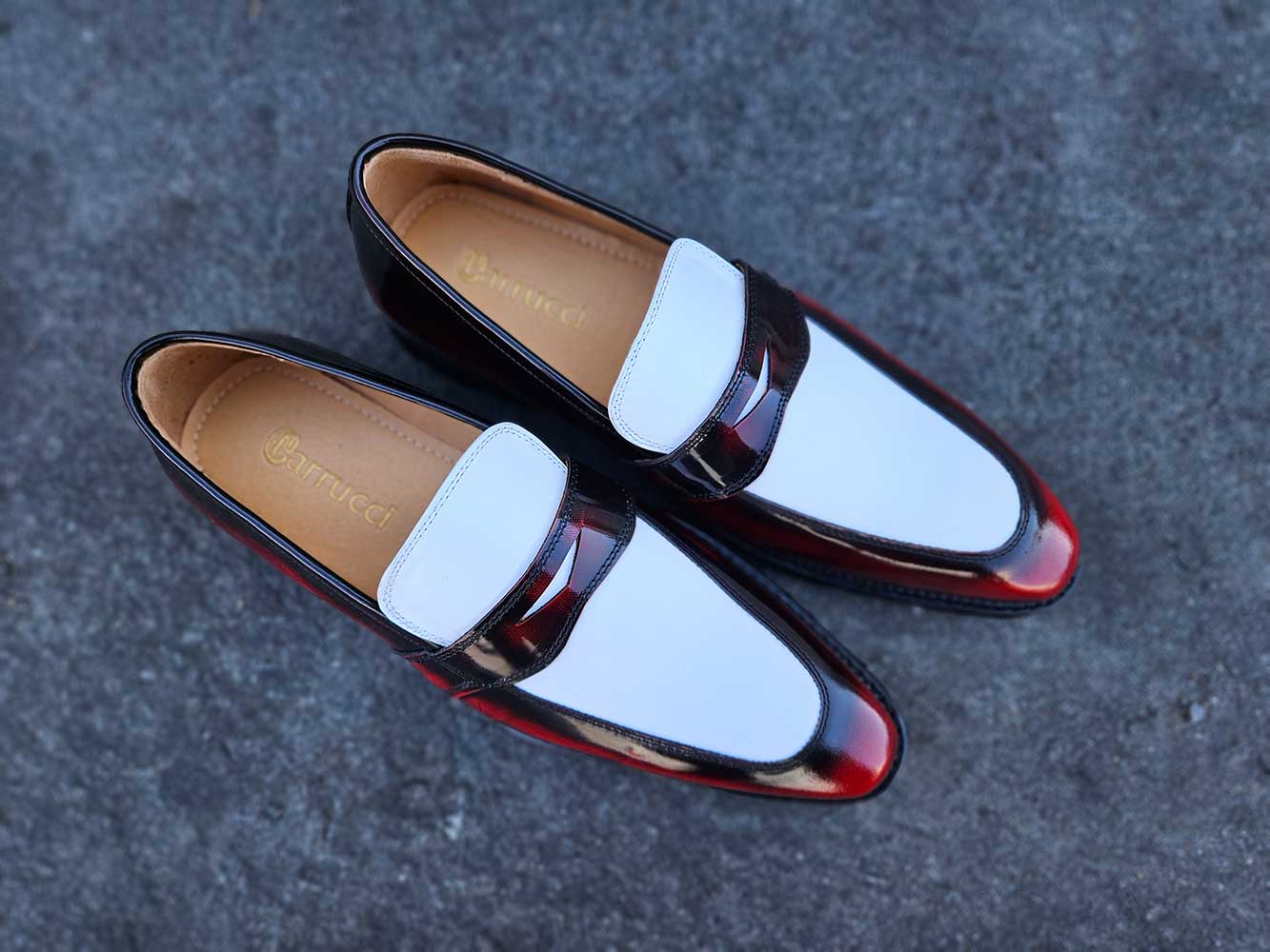 Two Tone Patent Leather Penny Loafer