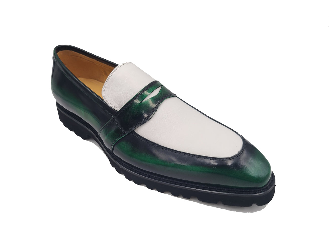 Two Tone Patent Leather Penny Loafer