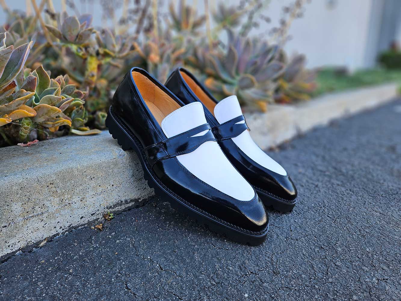 Two Tone Patent Leather Penny Loafer