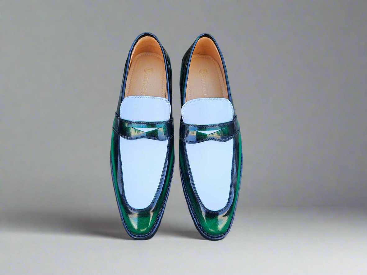 Two Tone Patent Leather Penny Loafer